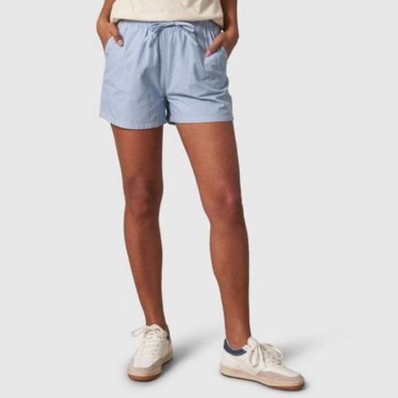 United By Blue Pants - United By Blue Women's 3" Organic Pull-On Shorts - Striped/Chambray M    NWT